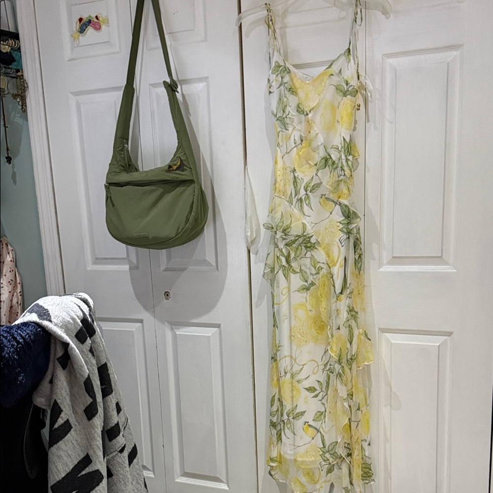Floral Yellow and Green Dress